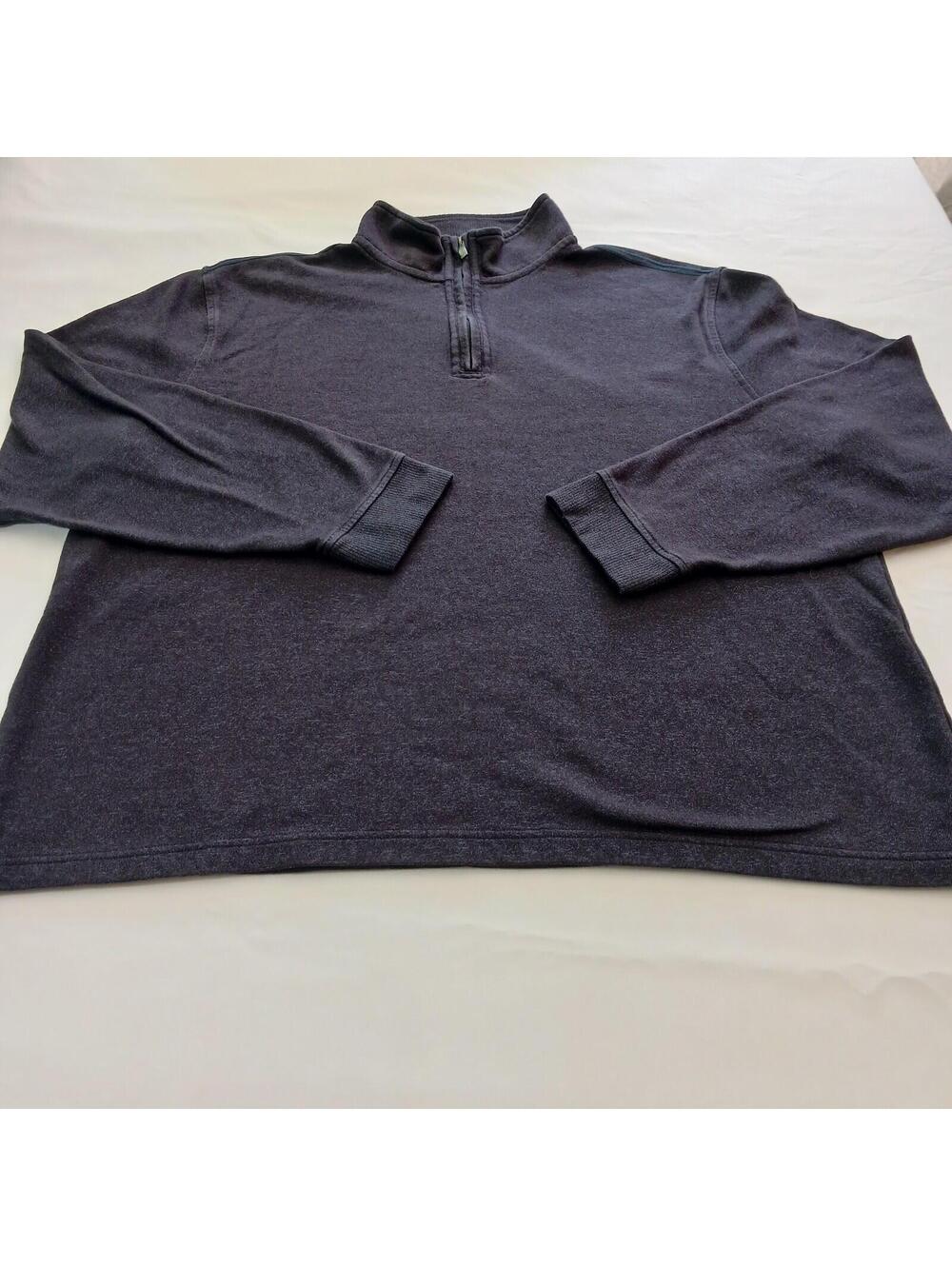 Van Heusen Flex 1/4 Zipper Men's Gray Cotton Blend Sweatshirt Long Sleeve 2XL